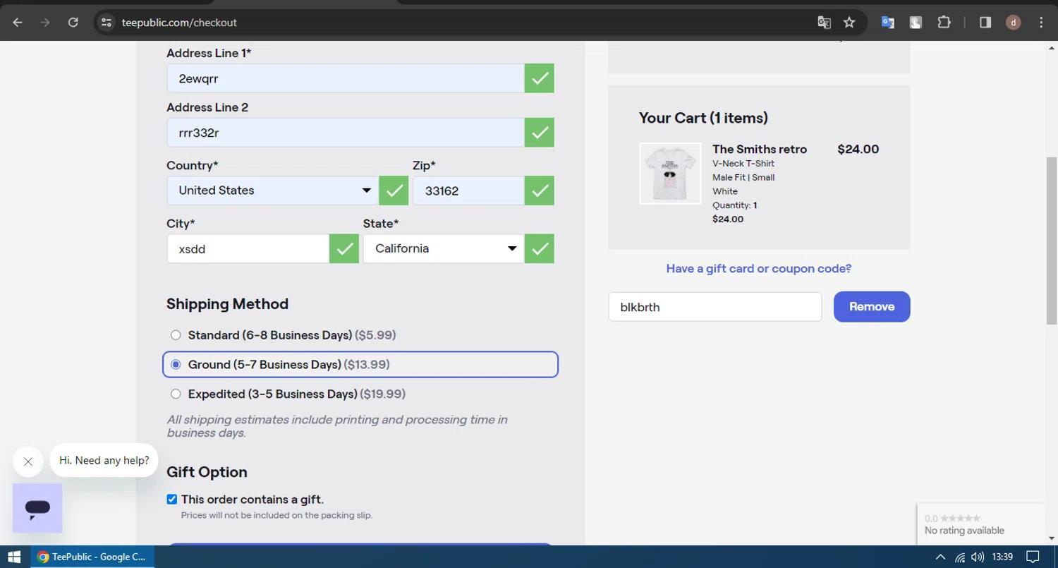 How to apply TeePublic coupon code